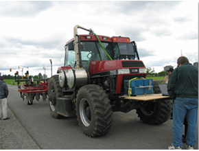 Agricultural machinery emissions measuring systems